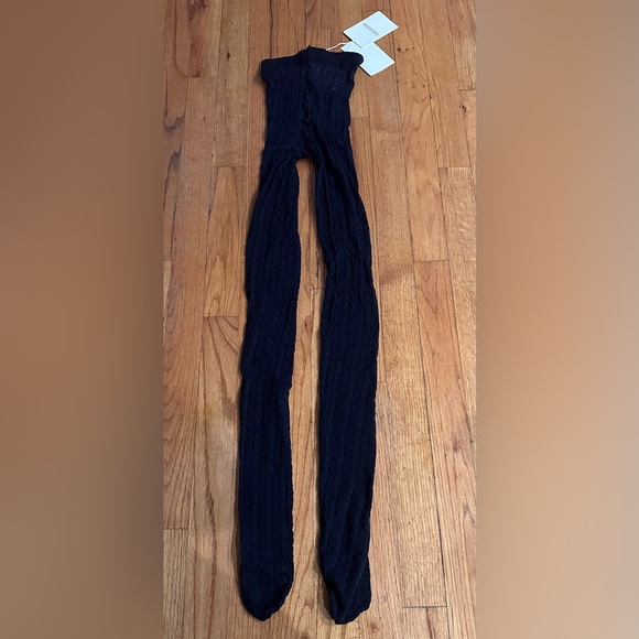 Valentino Calze Pure Blue V Pattern Tights - Picture 3 of 8